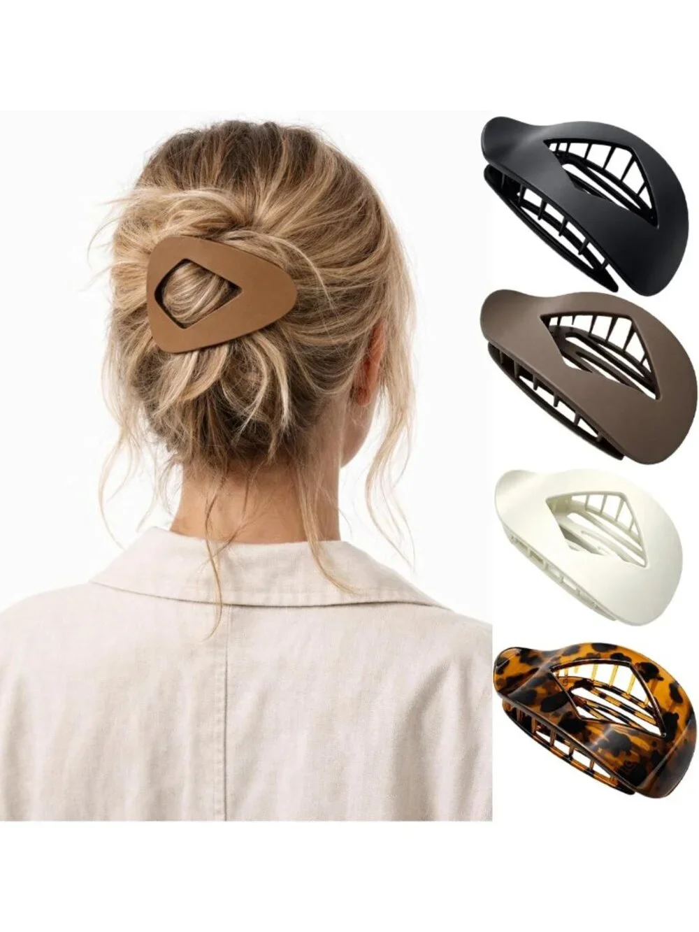 4-Pack Elegant Duckbill Hair Clips for Women | Flat Claw Design | All Hair Types
